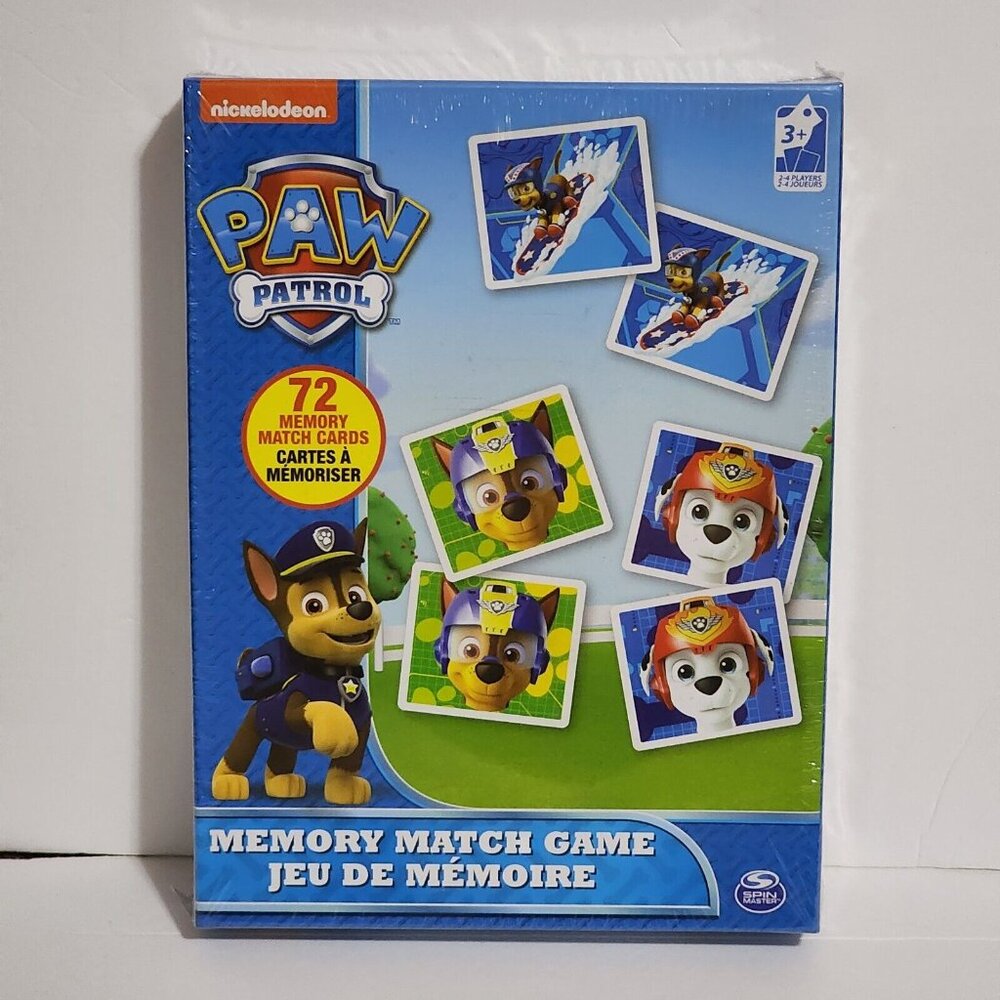 Paw Patrol Memory Match Game 2017 Spin Master New 72‎ Cards 778988152461